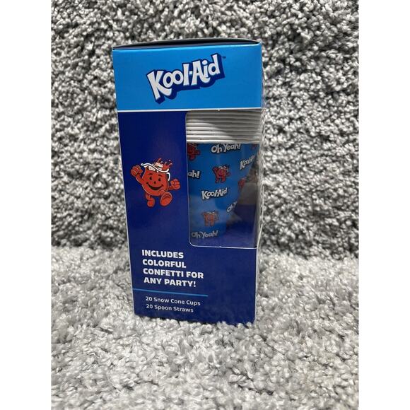 Kool Aid Snow Cone Party Kit 60 Cups & 60 Spoon Straws 3Pk Bundle Set New - Picture 7 of 8